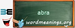 WordMeaning blackboard for abra